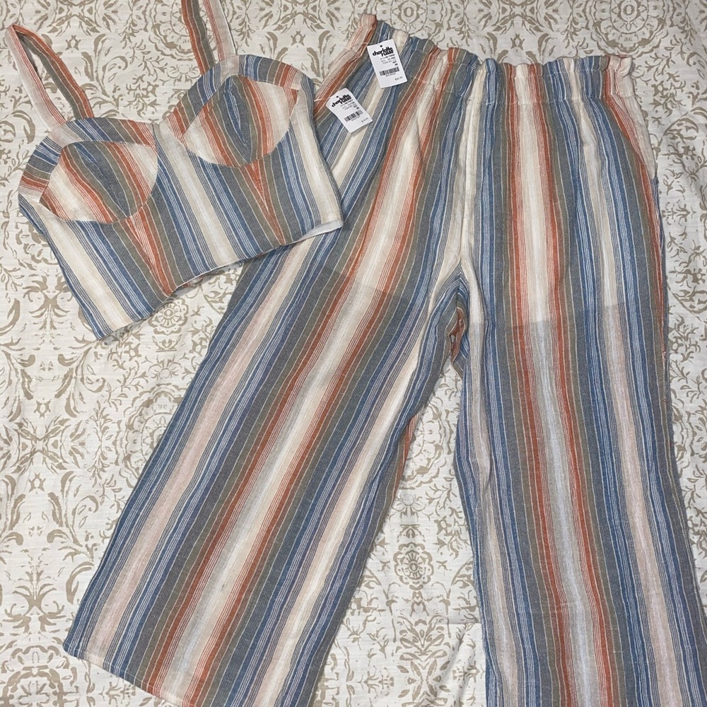 Two Piece, Crop-Top, Cropped Wide Pant, Set